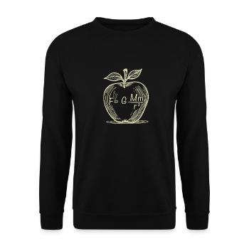 Pomme à gravité : dessin physique - Sweat-shirt Unisexe - noir - Devant - Alina (178cm) & Michal (187cm)