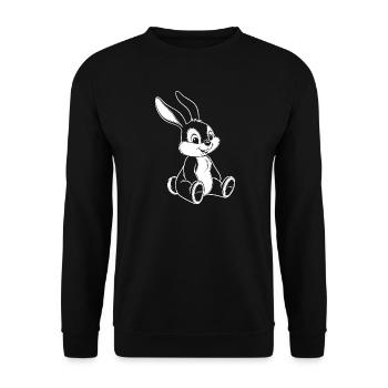 Illustration de Bunny Bunny Drôle de Mignon - Sweat-shirt Unisexe - noir - Devant - Alina (178cm) & Michal (187cm)