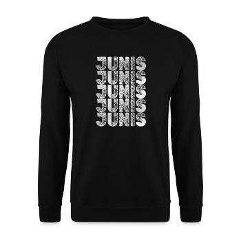Diagramme typographique JUNIS - Sweat-shirt Unisexe - noir - Devant - Alina (178cm) & Michal (187cm)