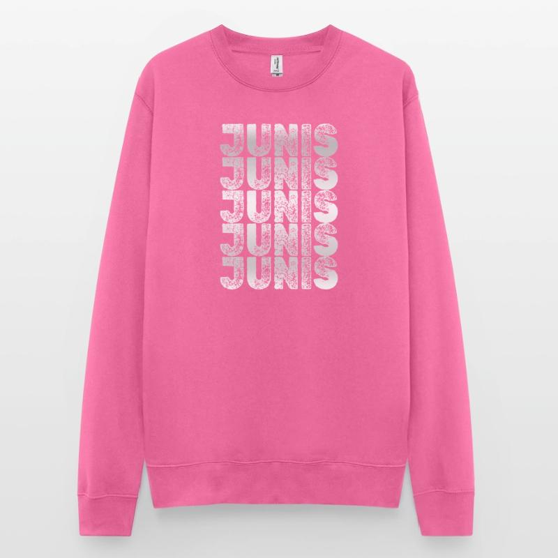 JUNIS Grid Typography Pattern Unisex Sweatshirt