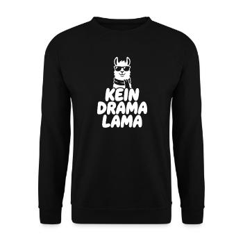 Pas de drame Lama - Sweat-shirt Unisexe - noir - Devant - Alina (178cm) & Michal (187cm)