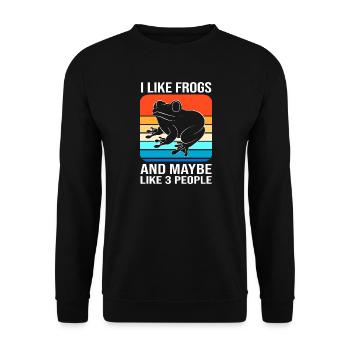 Tree Frog Frog - Unisex Sweatshirt - black - Front - Alina (178cm) & Michal (187cm)