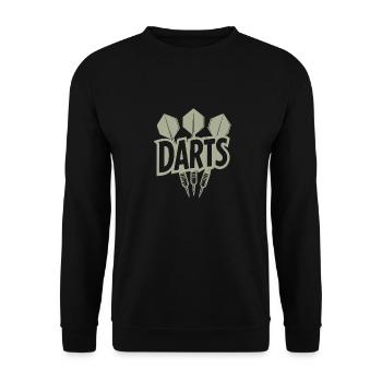 Darts Vintage Lettering with Darts - Unisex Sweatshirt - black - Front - Alina (178cm) & Michal (187cm)