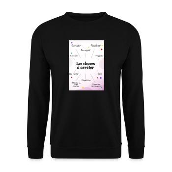 QUOTE. HUMOR. RESOLUTION. CHRISTMAS. YEAR - Unisex Sweatshirt - black - Front - Alina (178cm) & Michal (187cm)