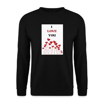 ICH LIEBE DICH. PAAR. GERADE VERHEIRATET. Junggesellinnenabschied - Unisex Pullover - Schwarz - Vorne - Alina (178cm) & Michal (187cm)