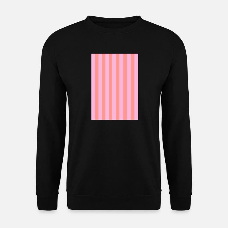 Stripes - Pink Red Customizable - Unisex Sweatshirt - black