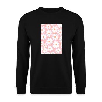 Marguerites roses - Sweat-shirt Unisexe - noir - Devant - Alina (178cm) & Michal (187cm)