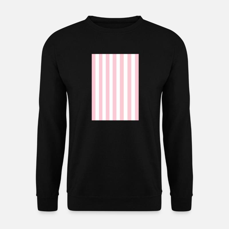 Stripes - pink white personalizable - Unisex Sweatshirt - black