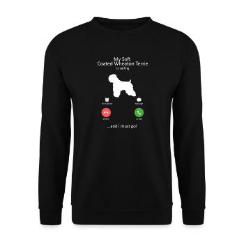 Wheaten Terrier appelant un amant de chien drôle - Sweat-shirt Unisexe - noir - Devant - Alina (178cm) & Michal (187cm)