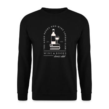 Wine and books lovers club funny reader gift - Unisex Sweatshirt - black - Front - Alina (178cm) & Michal (187cm)