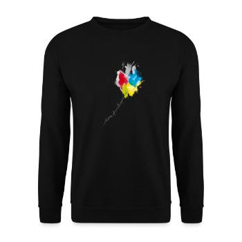 Color Cascade Kaleidoscope - Unisex Sweatshirt - black - Front - Alina (178cm) & Michal (187cm)