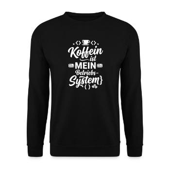 Koffein ist mein Betriebssystem Code - Unisex Pullover - Schwarz - Vorne - Alina (178cm) & Michal (187cm)