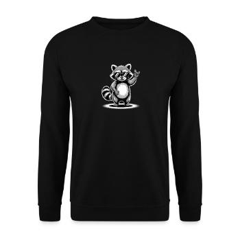 Raccoon with sunglasses - Unisex Sweatshirt - black - Front - Alina (178cm) & Michal (187cm)