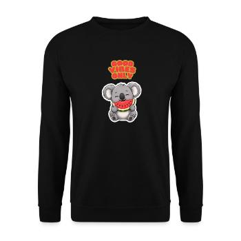 Koala Wassermelone: Gute Vibes - Unisex Pullover - Schwarz - Vorne - Alina (178cm) & Michal (187cm)