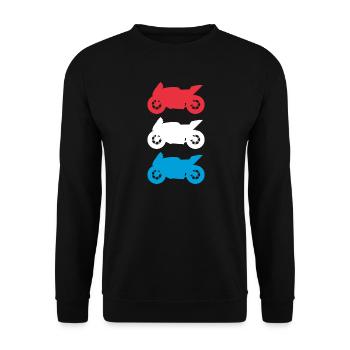 Moto Luxembourg Drapeau Motorsport Biker - Sweat-shirt Unisexe - noir - Devant - Alina (178cm) & Michal (187cm)