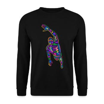 Schwimmen Schwimm bunt Herren Schwimmer Jungen - Unisex Pullover - Schwarz - Vorne - Alina (178cm) & Michal (187cm)
