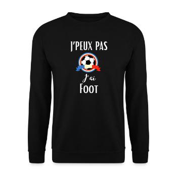 J’Peux Pas j’AI Foot Humour Football Footballeur - Sweat-shirt Unisexe - noir - Devant - Alina (178cm) & Michal (187cm)