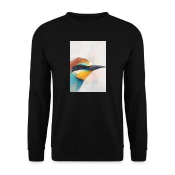 Geometrischer Bienenfresser Vogel Polygon Art  - Unisex Pullover - Schwarz - Vorne - Alina (178cm) & Michal (187cm)