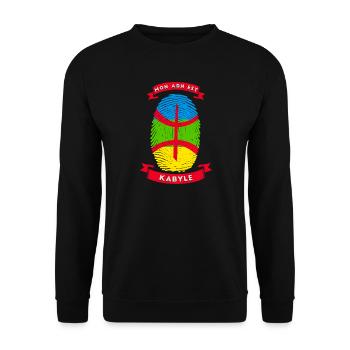 Mon ADN Est Kabyle – Cadeau Berbère Amazigh - Sweat-shirt Unisexe - noir - Devant - Alina (178cm) & Michal (187cm)