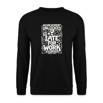 Achievement Unlocked Gamer Life - Unisex Sweatshirt - black - Front - Alina (178cm) & Michal (187cm)