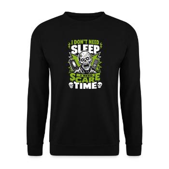 I Need Scare Time Horror Humor - Unisex Pullover - Schwarz - Vorne - Alina (178cm) & Michal (187cm)