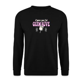 J'peux pas j'ai Guimauve rose - Sweat-shirt Unisexe - noir - Devant - Alina (178cm) & Michal (187cm)