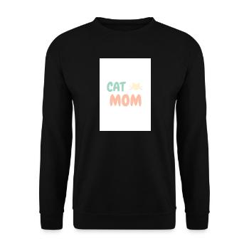 Cat Mom Katzenliebhaber Design - Unisex Pullover - Schwarz - Vorne - Alina (178cm) & Michal (187cm)