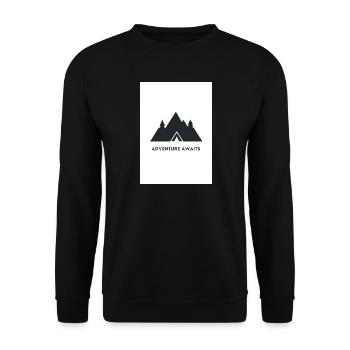 Adventure Awaits Mountains Design - Unisex Sweatshirt - black - Front - Alina (178cm) & Michal (187cm)