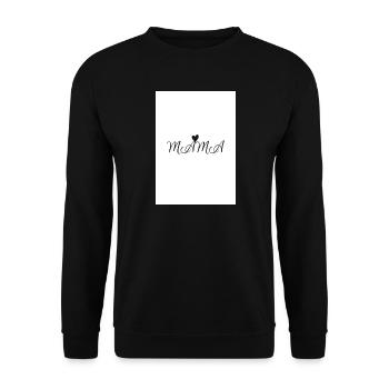Mama Herz Elegante Typografie Design - Unisex Pullover - Schwarz - Vorne - Alina (178cm) & Michal (187cm)