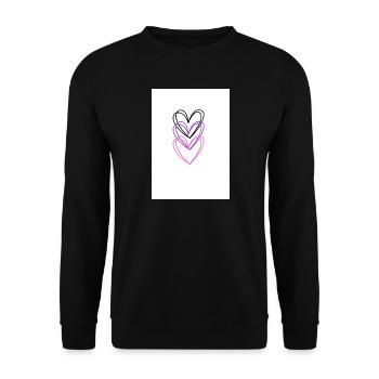 Trois cœurs entrelacés aux couleurs néon - Sweat-shirt Unisexe - noir - Devant - Alina (178cm) & Michal (187cm)