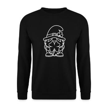 Nain mignon au trèfle porte-bonheur - Sweat-shirt Unisexe - noir - Devant - Alina (178cm) & Michal (187cm)