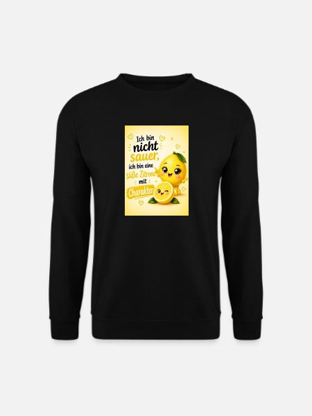 Charakterstarke, süße Zitrone - Unisex Pullover - Schwarz