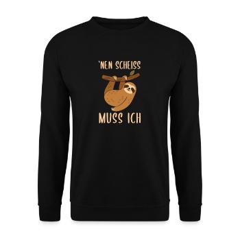 Nen scheiss muss ich - Unisex Pullover - Schwarz - Vorne - Alina (178cm) & Michal (187cm)