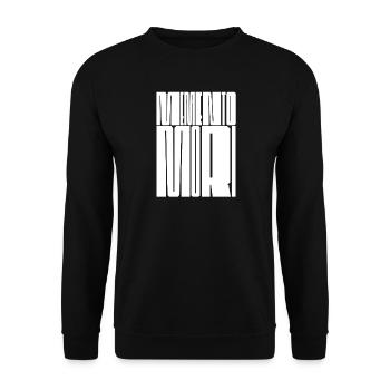 memento mori Typografie - Unisex Pullover - Schwarz - Vorne - Alina (178cm) & Michal (187cm)