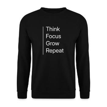 Thom Focus Grow Repeat - Unisex Pullover - Schwarz - Vorne - Alina (178cm) & Michal (187cm)