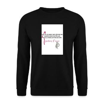 Irgendwas ist immer - Unisex Pullover - Schwarz - Vorne - Alina (178cm) & Michal (187cm)