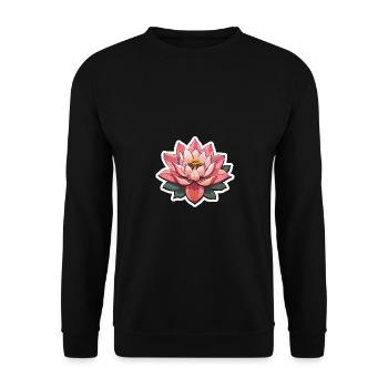 Lotus Flower - Unisex Sweatshirt - black - Front - Alina (178cm) & Michal (187cm)