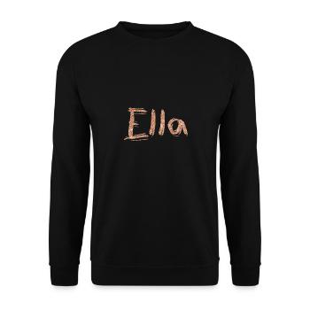 Name Schriftzug Ella - Unisex Pullover - Schwarz - Vorne - Alina (178cm) & Michal (187cm)