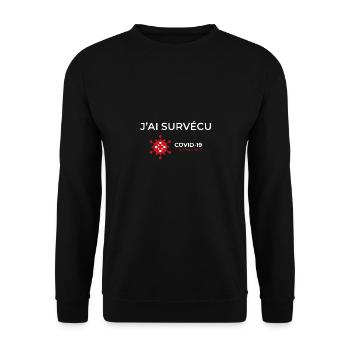 J'ai survécu au Covid-19 - Sweat-shirt Unisexe - noir - Devant - Alina (178cm) & Michal (187cm)