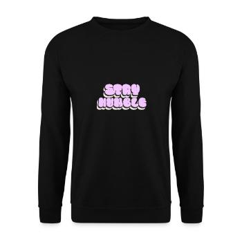 Stay Humble Minimalist Clouds Design - Unisex Sweatshirt - black - Front - Alina (178cm) & Michal (187cm)
