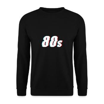 '80s 80s Glitch - Unisex Sweatshirt - black - Front - Alina (178cm) & Michal (187cm)