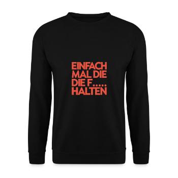 Eins nach dem Anderen der Reihe nach - Unisex Pullover - Schwarz - Vorne - Alina (178cm) & Michal (187cm)
