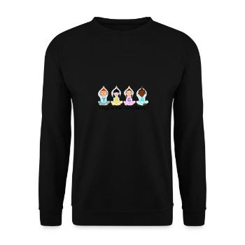 Yoga is for everybody - Unisex Pullover - Schwarz - Vorne - Alina (178cm) & Michal (187cm)