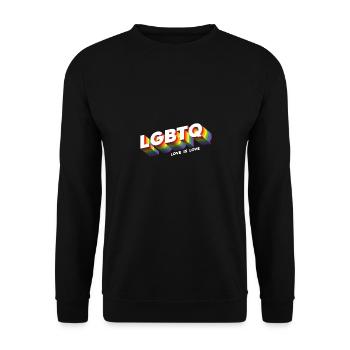 love is love LGBTQ+ - Unisex Pullover - Schwarz - Vorne - Alina (178cm) & Michal (187cm)