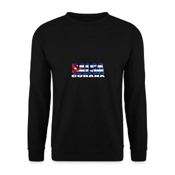 Salsa cubana avec le drapeau de Cuba - Sweat-shirt Unisexe - noir - Devant - Alina (178cm) & Michal (187cm)