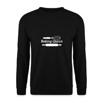Baking Queen Hobby baker, cake master - Unisex Sweatshirt - black - Front - Alina (178cm) & Michal (187cm)