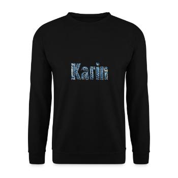 Karin jeans name - Unisex Pullover - Schwarz - Vorne - Alina (178cm) & Michal (187cm)