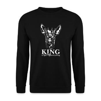 Pharaoh Dog King of everything Saying Dogs - Unisex Sweatshirt - black - Front - Alina (178cm) & Michal (187cm)