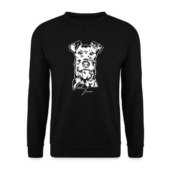 Irish Terrier Portrait Hunde Hund Wilsigns - Unisex Pullover - Schwarz - Vorne - Alina (178cm) & Michal (187cm)