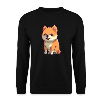 Cute Shiba Inu Dog - Anime Shirt - Unisex Sweatshirt - black - Front - Alina (178cm) & Michal (187cm)